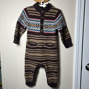 Bay Gap Knit Striped Thick Winter Toddler Jumpsuit/ Onesie